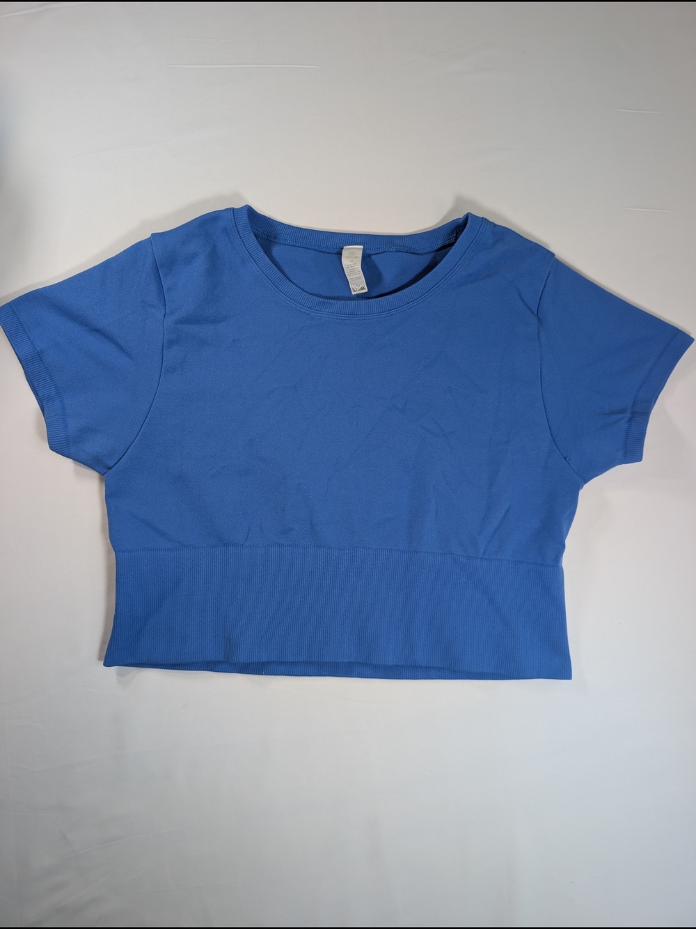 Offline By aerie Cropped Crewneck Athletic Tee in Bright Blue